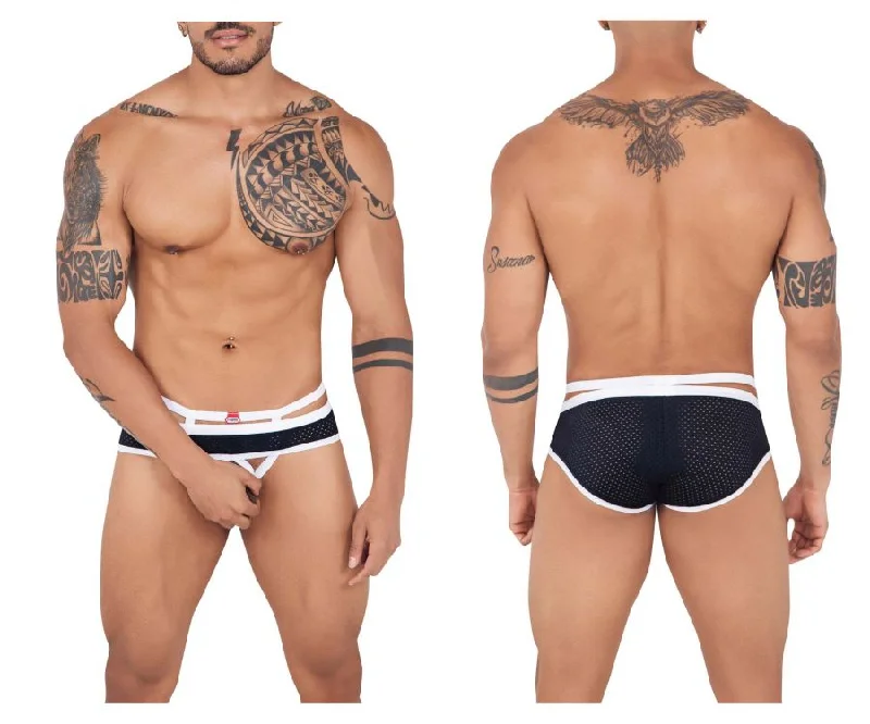 men's silk trunks-Pikante PIK 0841 Industry Briefs Color Black