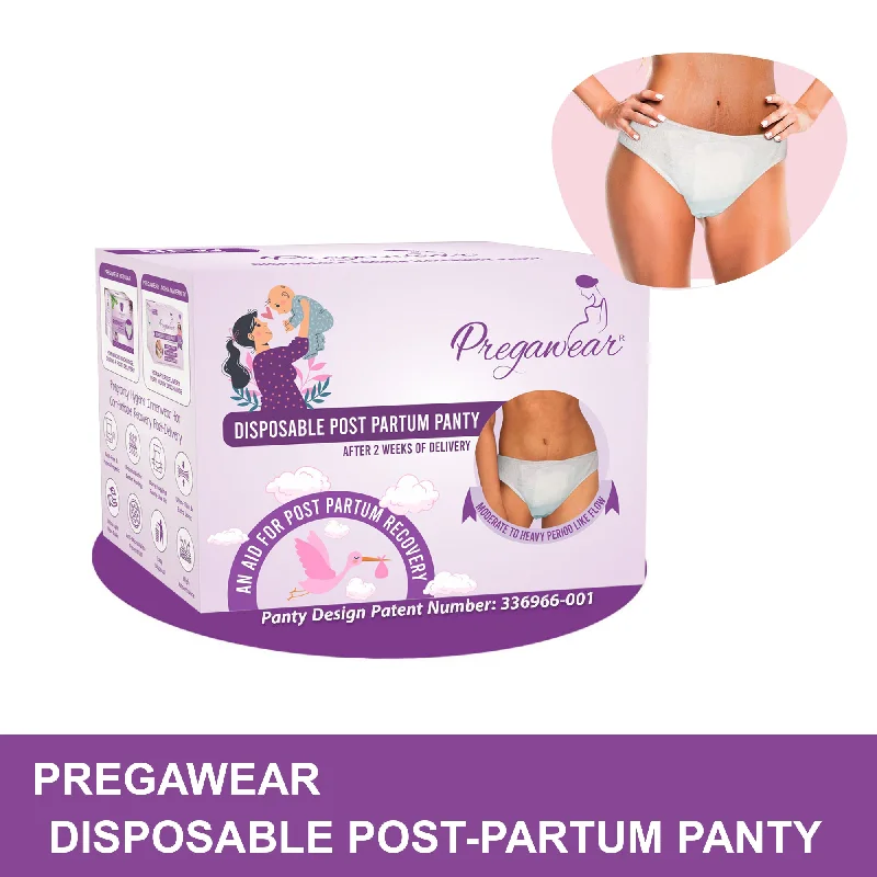 men's travel trunks-Post Partum Maternity Panties (Disposable) with High Absorption Pads for After Lochia  Heavy Flow.Pregawear--Disposable Post Partum Panty