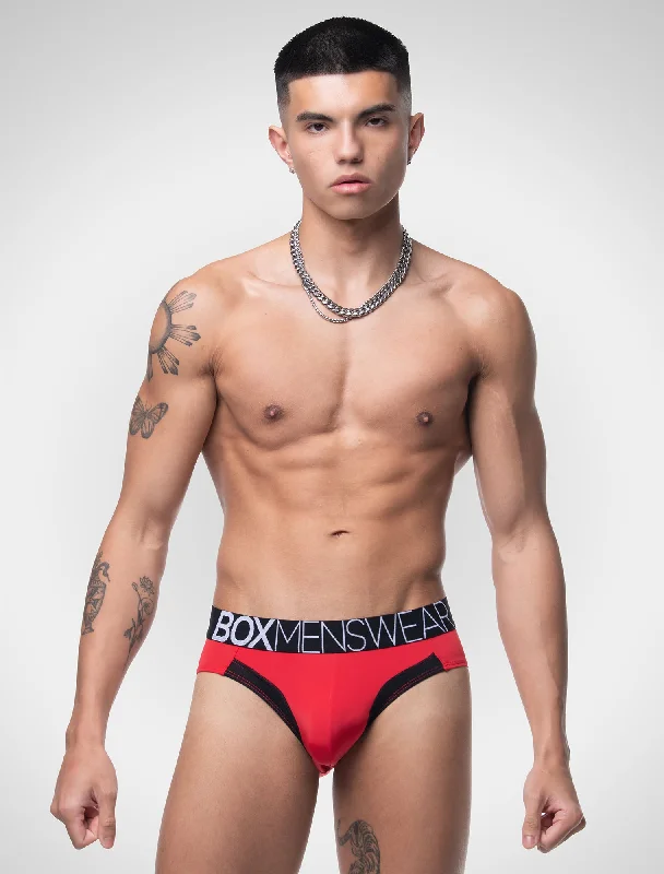 men's affordable underwear set-Prince Fit Briefs - Red & Black