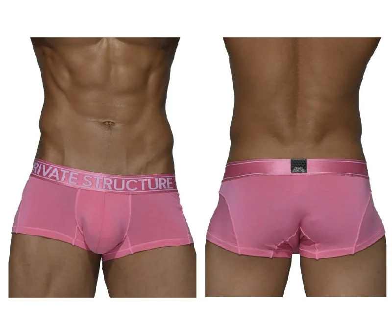 men's workout trunks-Private Structure PBUX4073 Platinum Bamboo Trunks Color Blush