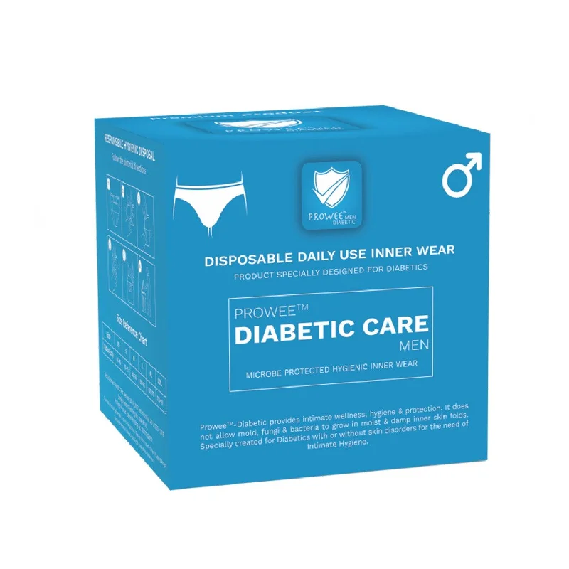 men's slim-fit underwear for tight jeans-For Men with Diabetes Mellitus, Disposable Briefs,Unlike Adult Diapers, with Antimicrobial properties for day to Day use.  Prevents Infection, Moisture-Wicking and Soap Allergy. PROWEE- Diabetic Care (Men)