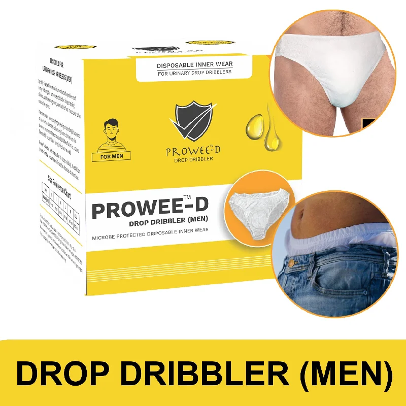 men's organic trunks-Better Than Adult Diaper, Disposable Customised Men briefs for Dribbling (Small Volume- Drops), Microbe protected for the entire day Prowess-D ( Drop Dribbler Men)