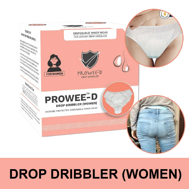 men's long-leg boxer shorts for coverage-Better Than Adult Diaper, Disposable Customised Women Panties for Dribbling or Discharge (Small Volume- Drops), Microbe protected for the entire day for-Prowee-D (Drop Dribbler Women)