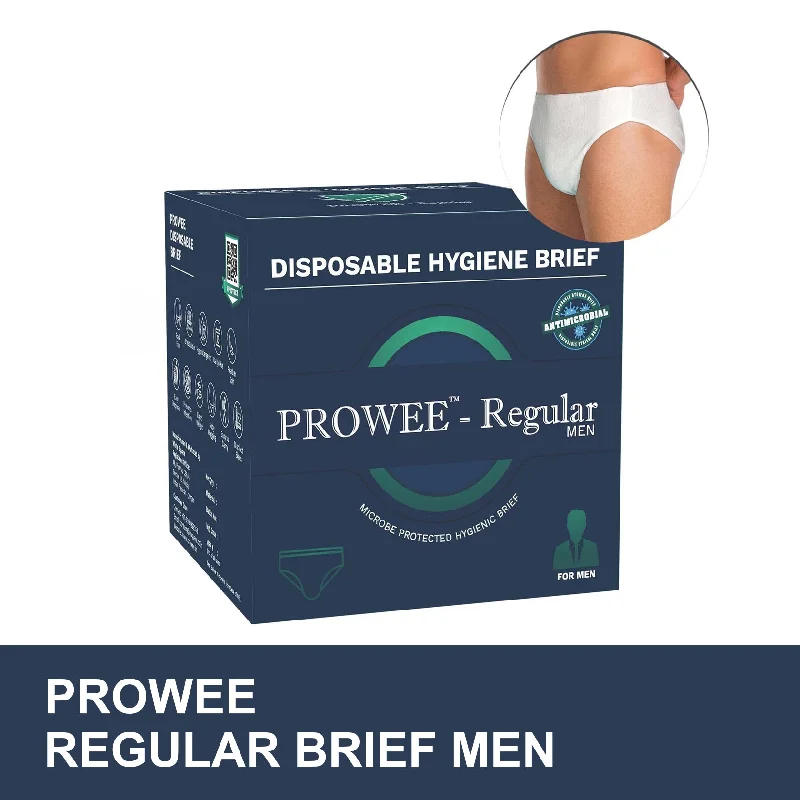 men's premium boxer shorts-Brief Style Disposable Regular Hygiene Innerwear, All Day Odorless, Lightweight with Fungal Protection. Prowee Regular (Men)