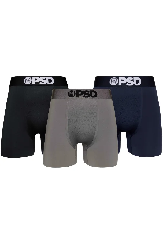 men's affordable underwear for budget-PSD Men's Stealth Solid 3 Pack 5" Boxer Brief