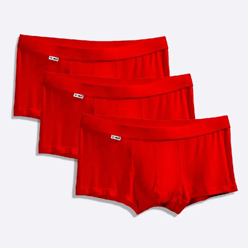 men's modal underwear delivery-The TBô Molten Lava Red Trunk 3-Pack