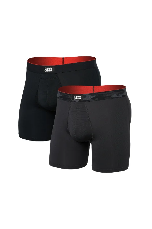 men's supportive underwear service-SAXX Men's 2 Pack Multi-Sport Mesh Boxer Brief Fly