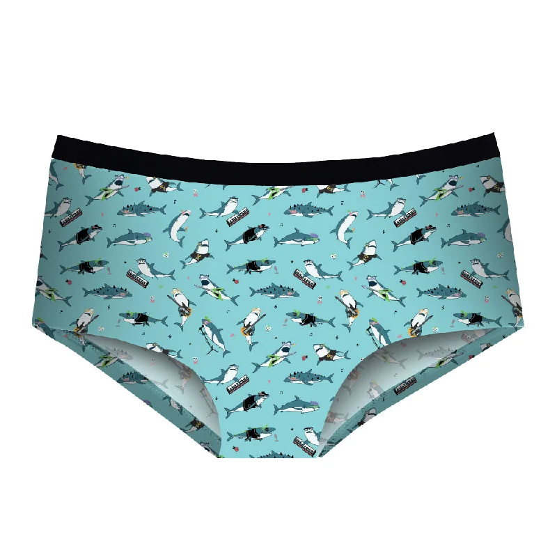 men's quick-dry boxer shorts-Shark Attack  - Cheeky Brief