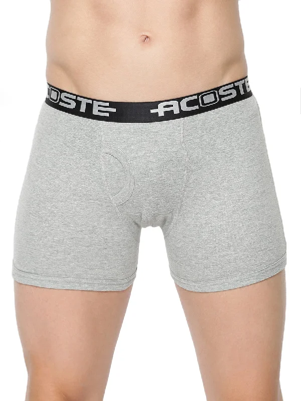 men's cotton boxer shorts-Soft Combed Rib Outer Elastic Trunks Acoste 1013 (2PCs Pack)