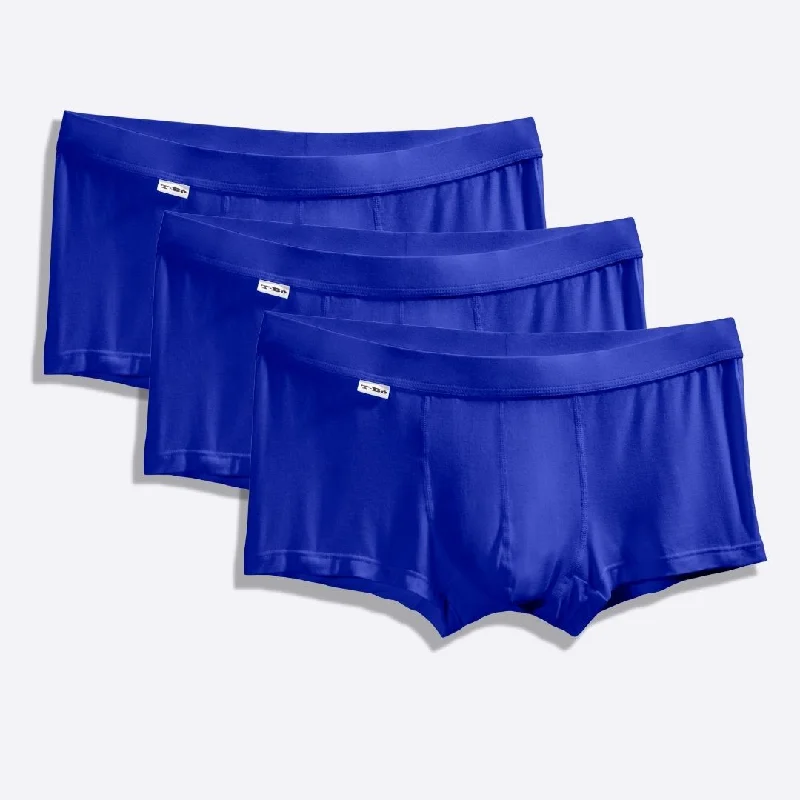 men's fitted underwear monthly-The TBô Surf the Web Blue Trunk 3-Pack