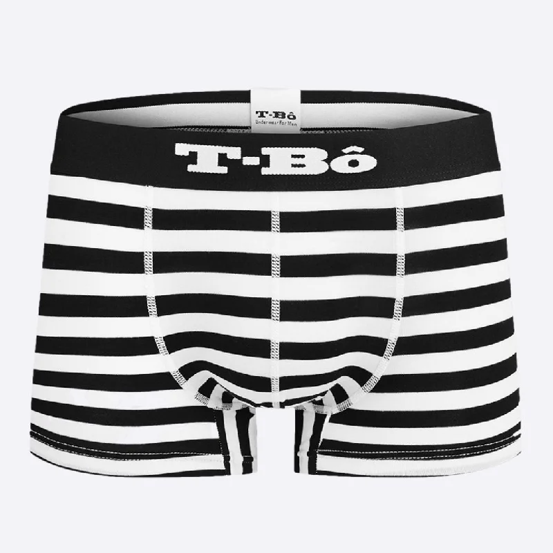 men's long-leg underwear-The Ballsy Pirate Black Stripes Trunk