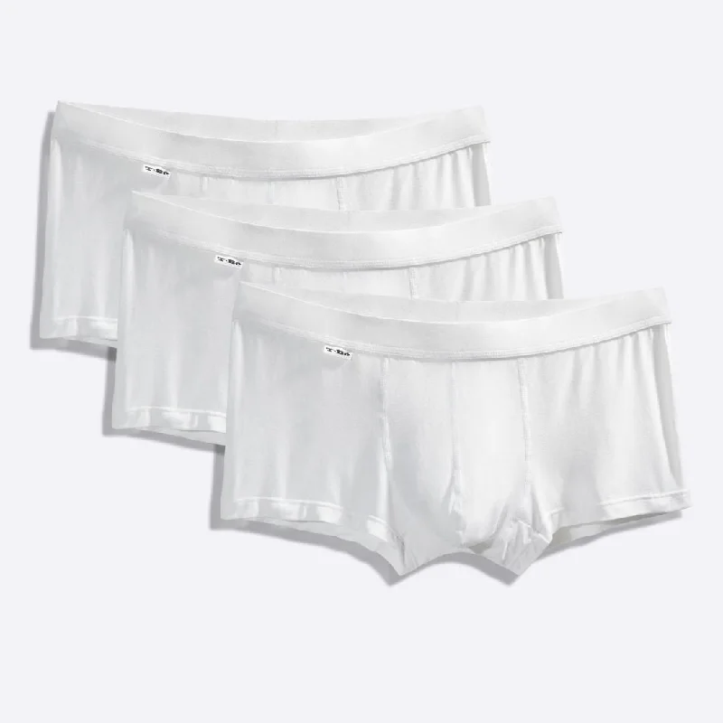 men's casual briefs-The TBô Trunk 3 Pack - White