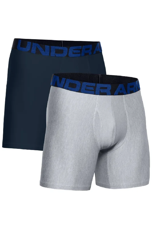 men's high-waisted underwear assortment-Under Armour 2 Pack Men's Tech 6" Boxerjock