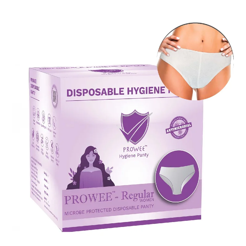 men's silk boxer shorts pack-XL Size Panty Style Disposable Regular Hygiene Innerwear, All Day Odorless, Lightweight with Fungal Protection. Prowee Regular (Women)