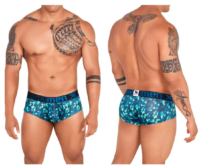 men's microfiber underwear service-Xtremen 41313 Printed Briefs Color Green