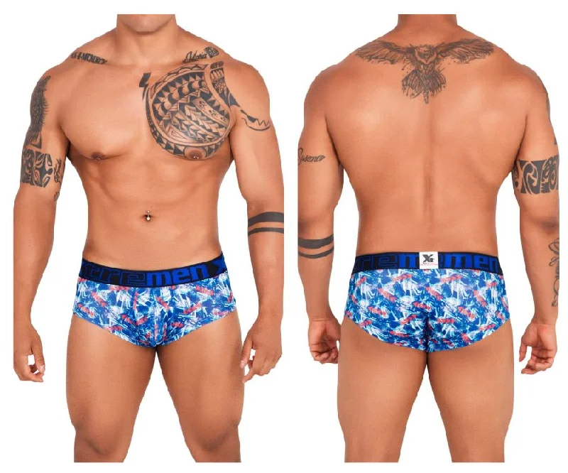 men's soft underwear subscription-Xtremen 41313 Printed Briefs Color Royal