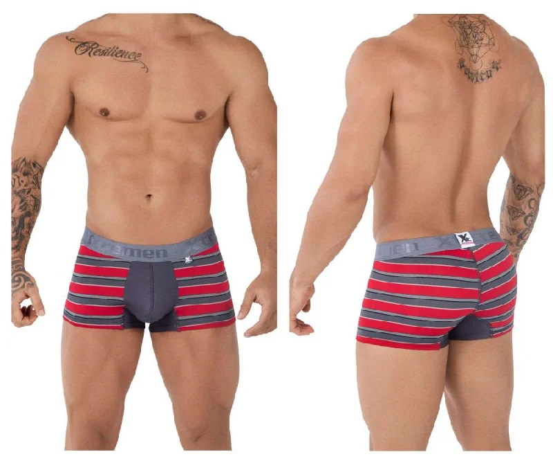 men's lightweight trunks-Xtremen 51475C Microfiber Athletic Trunks Color Red