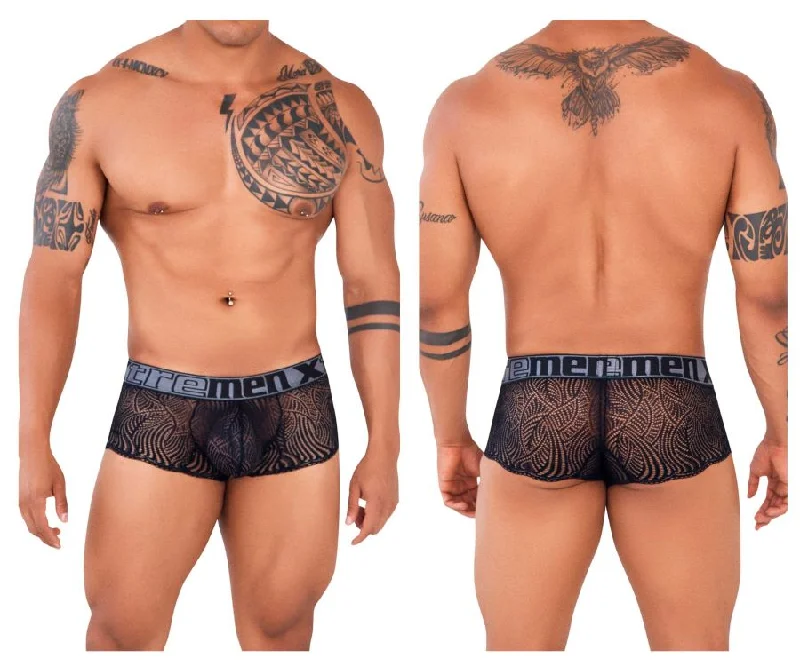 men's cooling underwear for hot climates-Xtremen 91123 Lace Briefs Color Black