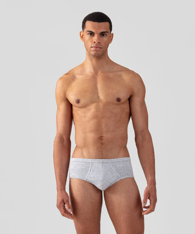 men's patterned trunks-Y-Front Briefs: Heather Grey